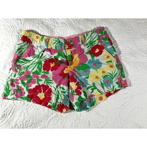 Lilly Pulitzer Women's 100% Cotton Floral Print Shorts Size 8 Preppy Cottagecore